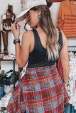 Red Plaid Print Loose Vintage Shirt