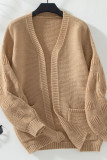 Plain Front Open Cardigan with Pockets