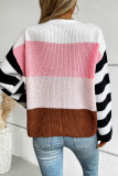 Colorblock Splicing Knitting Sweater