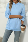 Solid Color Kangaroo Pockets Hoodie