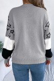 Stars Colorblock Knitting Sweater