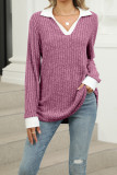 V Neck Long Sleeves Knitting Top
