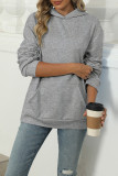 Solid Color Kangaroo Pockets Hoodie