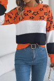 Stars Colorblock Knitting Sweater