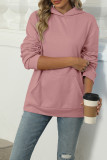 Solid Color Kangaroo Pockets Hoodie