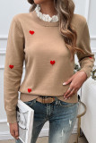 Heart Embroidery Knitting Sweater