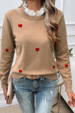 Heart Embroidery Knitting Sweater