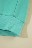 Mint Green Half Zip Kangaroo Pocket Drop Shoulder Hoodie