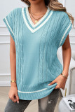 Cable Knit V Neck Vest Sweater