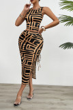 Crop Tank Top and Split Skirt Set