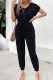 Black V Neck One Piece Jumpsuit