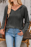 Solid Color Knitting Drawstring Hoodie