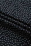 Black Plus Size Leopard Print Notch V Neck Blouse