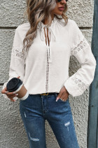 Swiss Dot Jacquard White Lace Top