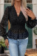 Black Lace Mesh V Neck Top