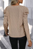 Khaki Textured Long SLeeves Top