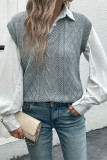 Grey Cable Knitted Sweater Vest