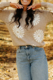 Daisy Print Knitting Sweater