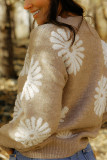 Daisy Print Knitting Sweater
