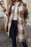 Khaki Plaid Pockets Shaket