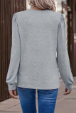 Grey Crew Neck Long Sleeves Top