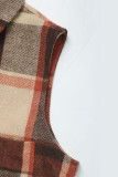 Sleeveless Plaid Long Vest Coat