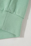 Moonlight Jade Rainbow Striped Sleeve Crew Neck Loose Sweatshirt