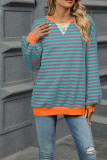 Lantern Sleeevs Stripes Sweatshirt