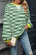 Lantern Sleeevs Stripes Sweatshirt