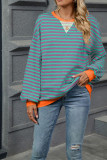 Lantern Sleeevs Stripes Sweatshirt