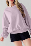 Orchid Petal Exposed Seam Batwing Sleeve Drop Shoulder Sweatshirt