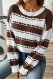 Splicing Colorblock Knitting Sweater