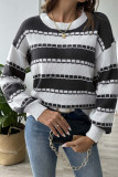 Splicing Colorblock Knitting Sweater