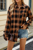 Ripped Plaid Button Up Shirt