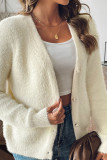 Fleece Plain Front Open Cardigan