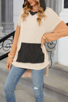 Colorblock Kangaroo Pockets Hooded Sweatshirt