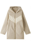 Fleece Hooded Zipper Outerwear Coat
