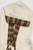 Plaid Hooded Drawstring Long Sleeves Top