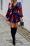 V Neck Puff Sleeves Floral Romper