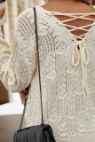 Eyelet Jacquard Knitting Sweater
