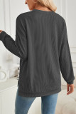 Wavy Stitches Solid Color Sweatshirt