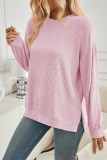 Wavy Stitches Solid Color Sweatshirt