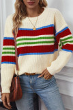 Colorblock Stripes Knitting Sweater