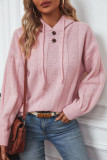Solid Color Hooded Knitting Sweater