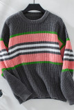 Colorblock Stripes Knitting Sweater