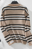 Colorblock Stripes Chenille Knitting Sweater