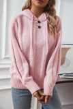 Solid Color Hooded Knitting Sweater