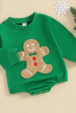 Christmas Gingerbread Man Print Kids Romper