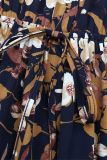 Navy Flower Printed Split Dress