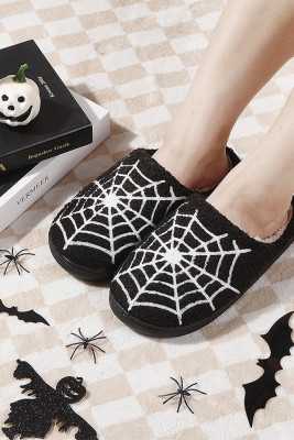 Halloween Spider Web Fleece Slipper